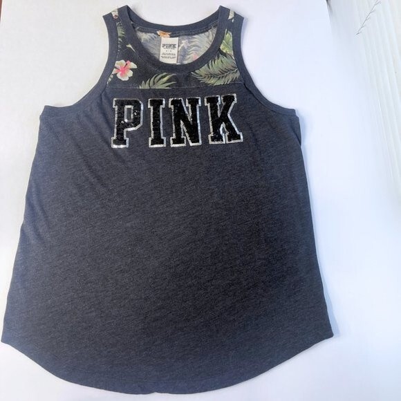 VS PINK | Floral Bling Tank Top Size Small - Picture 2 of 7